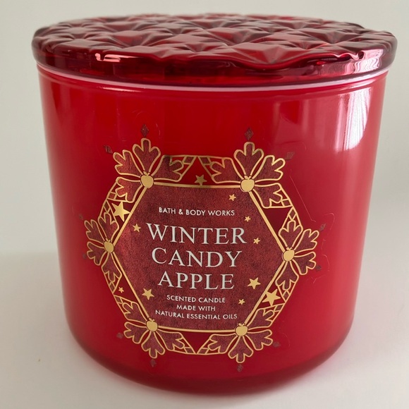 🎄BATH & BODY WORKS WINTER CANDY APPLE 3 -WICK SCENTED CANDLE 🕯️NWT‼️ - Picture 5 of 9